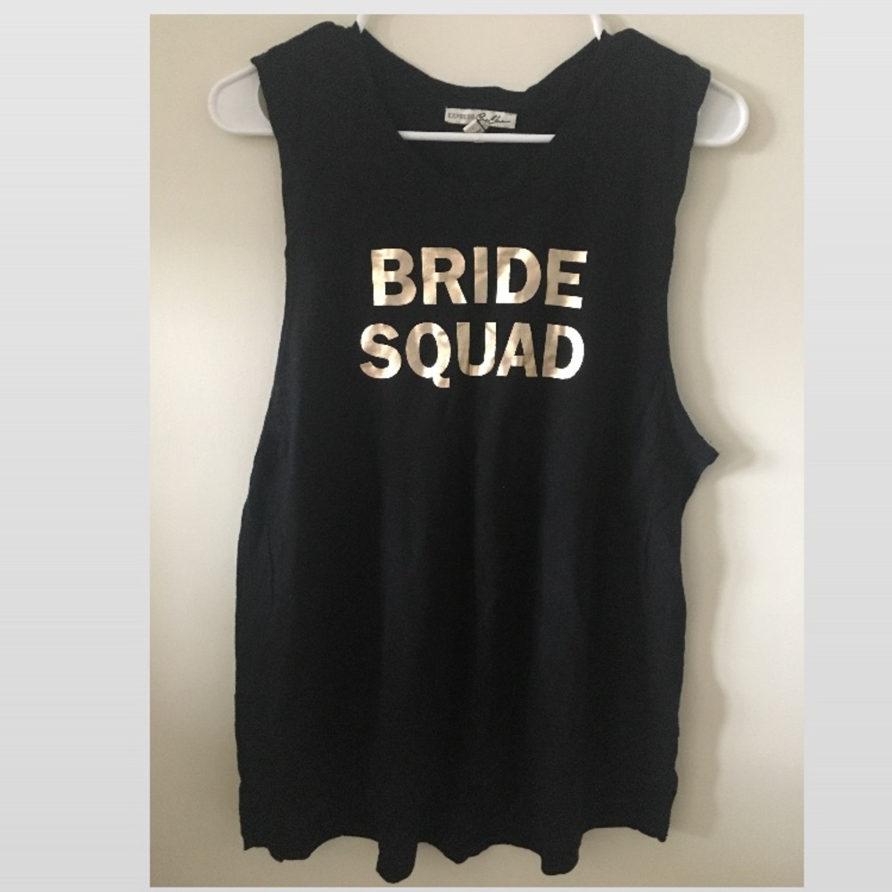 Black “Bride Squad” tank from Express size Medium
